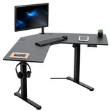 VIVO Electric Corner L-Shaped 47 x 47 in Standing Desk, Memory Height Adjustment, Black Top Black Frame, DESK-E1L94B VIVO
