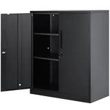 VEVOR Metal Storage Cabinet with 2 Magnetic Doors and 2 Adjustable Shelves, 200 lbs Capacity per Shelf, Locking Steel Storage Cabinet, 42'' Metal Cabinet with 3 Keys, for Office, Garage, Home VEVOR