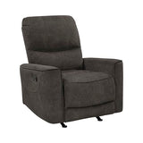 Lexicon Manual Rocker Recliner Chair, Polished Microfiber Manual Reclining Chair with Overstuffed Backrest, Comfy Nursery Recliner for Living Room/Office/Bedroom/Apartment, Easy Assembly, Chocolate
