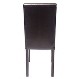 Roundhill Furniture C020BR Urban Style Solid Wood Leatherette Padded Parson Chair, Brown, Set of 2 Roundhill Furniture