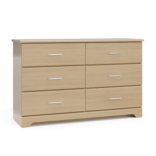 Storkcraft Brookside 6 Drawer Double Dresser (Driftwood) – Dresser For Nursery, 6 Drawer Dresser, Kids Dresser, Nursery Dresser Drawer Organizer, Chest of Drawers Stork Craft