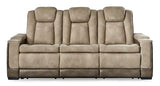 Signature Design by Ashley Next-Gen DuraPella Power Reclining Sofa with Adjustable Headrest, Sand Signature Design by Ashley