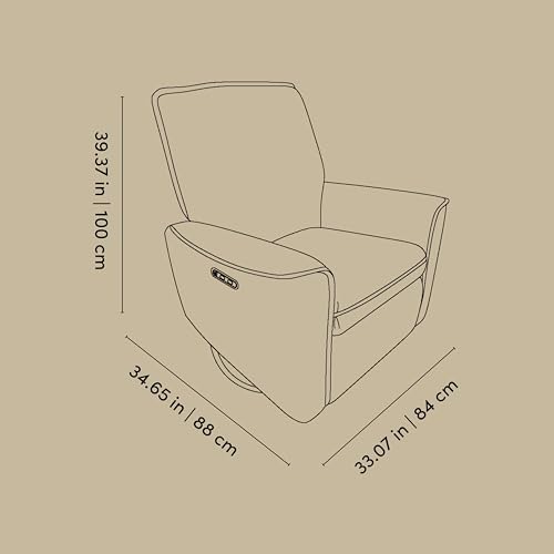 Storkcraft Santos Deluxe Power Recliner Swivel Glider, Premium Electronic Nursery Rocking Chair, Oeko-TEX 100 Certified, Includes Dual-USB Charging Port with USB-A & USB-C – (Ivory Boucle)
