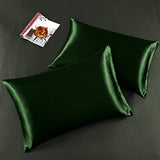Horbaunal 6 Piece Satin Sheet Set Full Size Luxury Silky & Soft Emerald Green Satin Full Bed Sheet Set with 16" Deep Pocket, 1 Fitted Sheet, 1 Flat Sheet, 4 Pillowcases Horbaunal