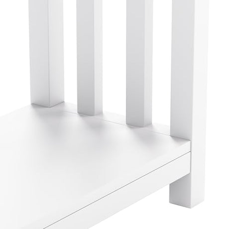 ChooChoo Farmhouse Long Entryway Table with Drawer, Mission Narrow Console Sofa Table with Storage, for Entryway,Living Room and Hallway, 47 Soft White and Brown ChooChoo