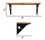 FOF FRIEND OF FAMILY Industrial Rustic Wall-Mounted Table, Dining Table Desk, Pine Wood Wall-Mounted Bar Tables (24”X 14“) FOF FRIEND OF FAMILY