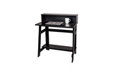 OneSpace Lennox Hutch Computer Desk, Small Desk for Home Office, Compact Writing Desk, Black OneSpace