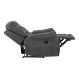 Lexicon Manual Recliner Chair, Home Theater Seating Recliner Armchair, Polished Microfiber Wall Hugger Manual Reclining Sofa Chair for Living Room/Office/Apartment, Dark Gray Lexicon