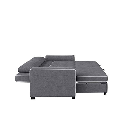 Serta Ainsley Loveseat with Pull Out Sleeper Microfiber Charcoal Full