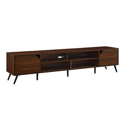 Walker Edison Nora Modern Minimal Open-Shelf Stand for TVs up to 90 Inches, 80 Inch, Dark Walnut - WoodArtSupply