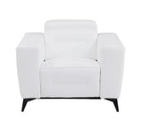BlackJack Furniture Ferrara Top Grain Italian Leather Power Reclining Sofa Chair with USB Ports to Charge Devices, Adjustable Multi-Position Headrests, Wall Hugger Design, 41.3" W, White Blackjack Furniture