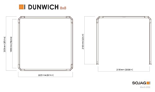 Sojag Outdoor 8' x 8' Dunwich Pergola Open Gazebo, Grey Sojag