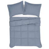 London Fog Garment Washed Solid Comforter Set Blue Microfiber 3-Piece Full/Queen Comforter Set, Solid Themed, Adult and Teen, Oeko-TEX Certified LONDON FOG