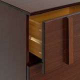 Walker Edison Sprague Contemporary Detailed Drawer Solid Wood Nightstand, 20 Inch, Walnut Walker Edison