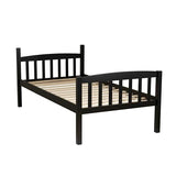 Linon Howell Black Solid Wooden Twin Over Twin Bunk Bed with Ladder Linon