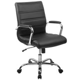 Flash Furniture 5 Piece Mahogany Oval Conference Table Set with 4 Black and Chrome LeatherSoft Executive Chairs Flash Furniture