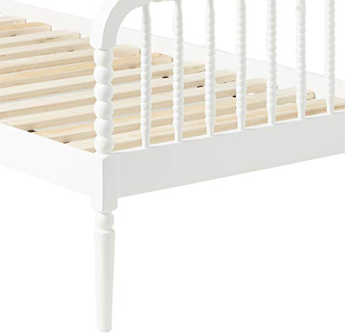 Coaster Home Furnishings Jones Country Farmhouse Wood Jenny Lind Bobbin Twin Size Open Frame Fully Slatted Platform Bed FrameWhite 400415T - WoodArtSupply