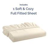 Full Fitted Bed Sheet - Bottom Single Fitted Sheet Only - Ultra-Soft Hotel Luxury Bedding w/ 8-16 Inch Deep Pockets - Breathable, Cooling & Wrinkle Free - Easy-Fit, Fade & Shrink Resistant - Off White CGK Unlimited