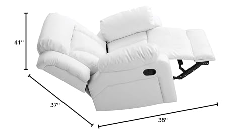 Glory Furniture Daria Faux Leather Rocker Recliner in White Glory Furniture