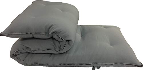D&D Futon Furniture Cotton/Foam/Polyester Queen Size Traditional Japanese Floor Rolling Futon Mattresses 3x60x80, Gray D&D Futon Furniture