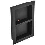 VEVOR Shower Niche Ready for Tile 16" x 24", Double Shelf Organizer, Square Corners Wall-inserted Niche Recessed, Sealed Protection Modern Soap Storage Niche for Shower Bathroom, Black VEVOR