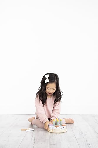 Pearhead Celebration Montessori Birthday Cake Toy Set, Wooden Play Toys for Developmental Learning, Play Kitchen Sets for Toddlers Ages 3+ Years, Pretend Play Food Sets, 14 Piece Wooden Play Toy Set Pearhead