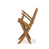 East West Furniture Diboll 7 Piece Patio Dining Set Includes an Oval Outdoor Acacia Wood Table and 6 Folding Arm Chairs, 36x60 Inch, Natural Oil East West Furniture