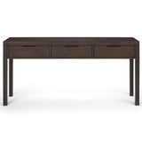 SIMPLIHOME Hollander Console Table - 60 Inch Wide Solid Wood Sofa Table in Warm Walnut Brown, Contemporary Storage Table for Entryway or Living Room with 3 Drawers and Sleek Metal Hardware SIMPLIHOME