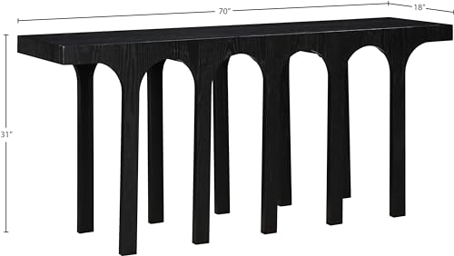 Meridian Furniture 99076Black-T Westfield Collection Art Deco Console Table with Rich Black Oak Finish, Oak Veneer, Mixture of Solid Wood and MDF, 70" W x 18" D x 31" H, Black Meridian Furniture