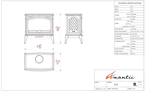 Sierra Flame E-70 Cast Iron Electric Fireplace Amantii