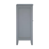Linon Betty Small Wood Cabinet with a Glass Paneled Door and 3 Shelves in Gray Linon