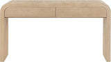 Meridian Furniture 272-S Cresthill Collection Mid-Century Modern Console Table with Oak Wood, Natural White Oak Finish, Curved Art Deco Design, 54" W x 14" D x 30" H, White Meridian Furniture