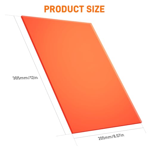 YIBEICO 1Pcs OD7 Laser Engraving Machine Window Shield For 200-540 nm (12"x8"x0.2") Laser Protection Plate 355nm,450nm，530nm 532nm Blue Light Filtering Window YIBEICO