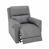 MINCETA Recliner Chairs,Modern 5" Wall Hugger Nursery Recliner with Overstuffed Arm and Back for Living Room,PU Leather in Gray