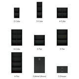 Homes: Inside + Out Apexa 2-Tier Cube Storage Organizer Shelves, Stackable Wood Bookcase Fits Cubby Bins for Organization, Dorm Teen Room Decor & Home Office, Black HOMES: INSIDE + OUT