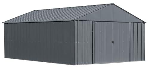 Arrow Classic Metal Shed, 12 x 17, Charcoal - WoodArtSupply