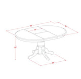 East West Furniture AVGR5-OAK-W 5 Piece Dining Room Table Set Includes an Oval Kitchen Table with Butterfly Leaf and 4 Dining Chairs, 42x60 Inch, Oak East West Furniture
