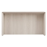 Henn&Hart 56" Fluted Wooden Rectangular Console Table Ribbed Entryway Table, Sofa Table for Entryway, Living Room, Couch, Hallway, or Office, Beech White Henn&Hart
