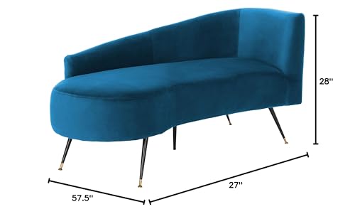 Safavieh Home Evangeline Navy Velvet Glam 57.5" Parisian Settee SAFAVIEH