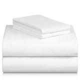 LuxClub 4 PC King Size Sheet Set Bed Sheets Deep Pockets 18" Wrinkle Free Cooling Bed Sheets Machine Washable Hotel Bedding Silky Soft - White King LuxClub