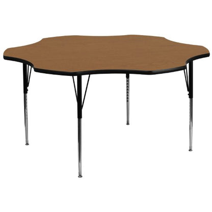 Flash Furniture Wren 60'' Flower Oak Thermal Laminate Activity Table - Standard Height Adjustable Legs - WoodArtSupply