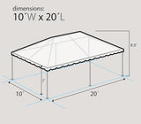 Party Tents Direct 10'x20' Weekender West Coast Tent Frame Party Tent (White) PVC Top with Storage Bag - Tents for Parties, Weddings, Birthdays, Banquets, Fiestas, Workshop, Outdoor Event Party Tents Direct