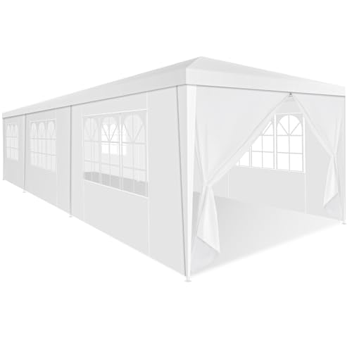 HOTEEL 10x30 Party Tent Outdoor Canopy Tent with Removable Sidewalls, White Tents for Parties Waterproof for Patio Gazebo Shelter Carpas Wedding Events BBQ Hoteel