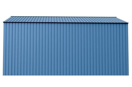 Arrow Shed Elite 14' x 14' Tall Outdoor Steel Storage Shed with High Gable and Lockable Doors Storage Building, Blue Grey Arrow