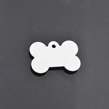 Sublimation Blanks Company 20 pcs Dog Bone Pet ID Tag Sublimation Blanks. 2-Sided Aluminum (Mini), White