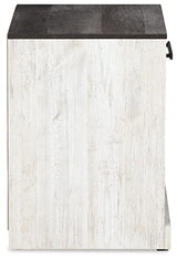 Signature Design by Ashley Shawburn 1 Drawer Night Stand Nightstand, Whitewash & Gray Signature Design by Ashley