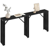 YATINEY Console Table, 63" Long Behind Couch Sofa Table, Entryway Table, Farmhouse Console Table for Narrow Spaces, Hallway, Living Room, Black CT30BB YATINEY