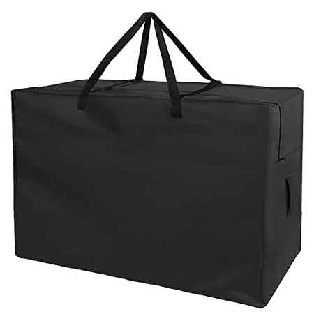 Andacar Folding Mattress Storage Bag - Andacar 63 inch Foldable Mattress Carry Case Fits for Tri-Fold Up to 6 inch Queen Mattress Waterproof Cushion Storage Bag - 61"L×28"W×18"H, Black, Cover Only Andacar