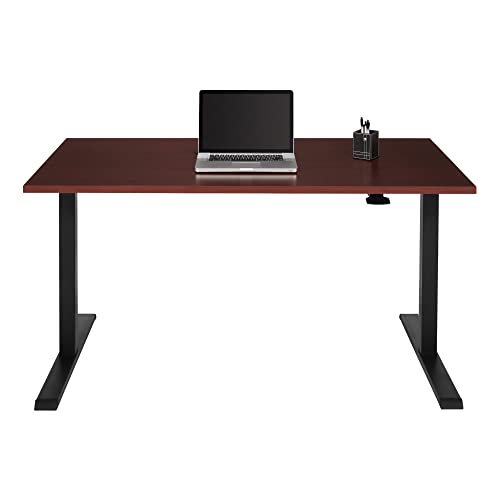 Realspace® Magellan 60" W Pneumatic Height-Adjustable Standing Desk, Cherry Realspace