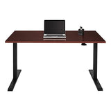 Realspace® Magellan 60" W Pneumatic Height-Adjustable Standing Desk, Cherry Realspace